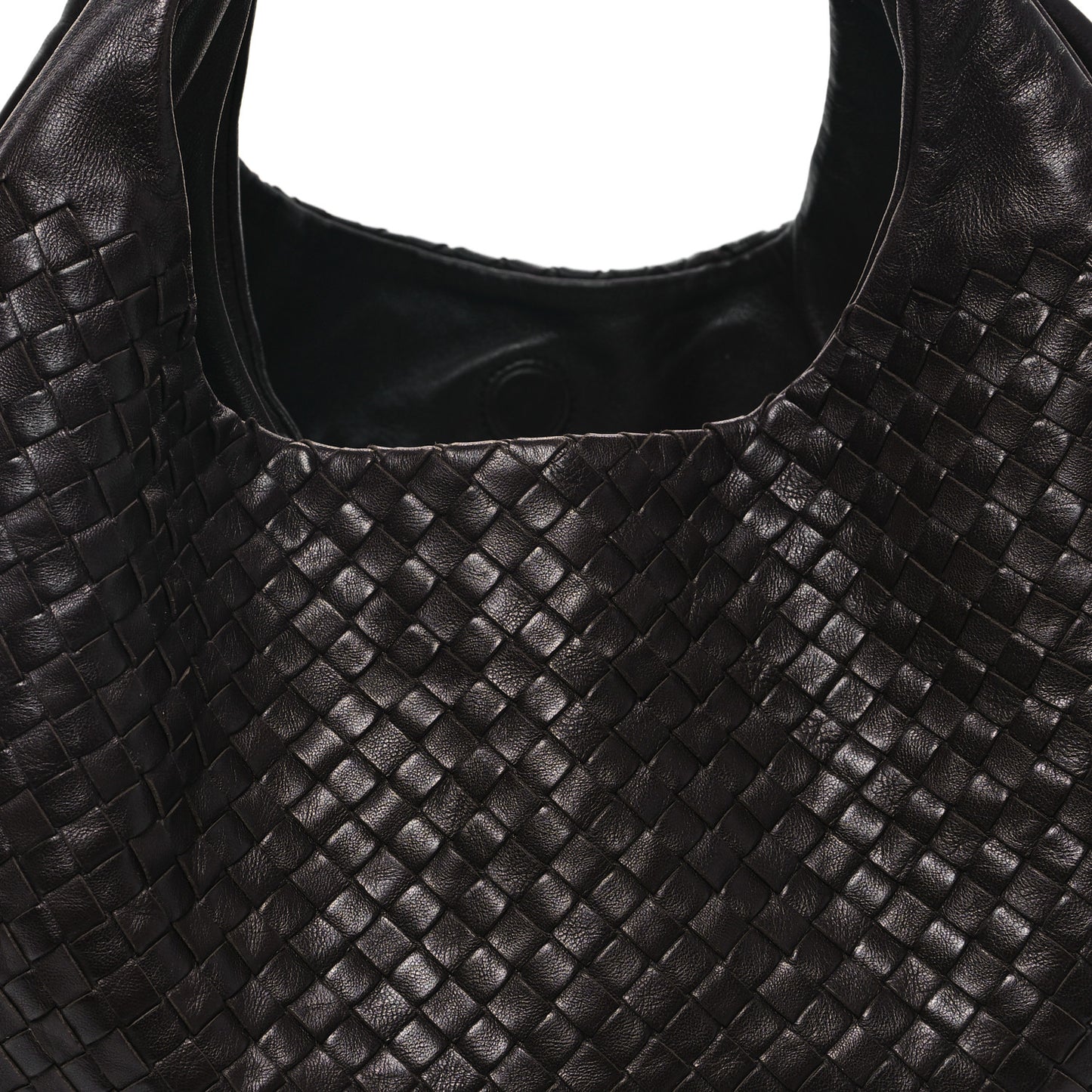 Nappa Intrecciato Large Campana Hobo Ebano