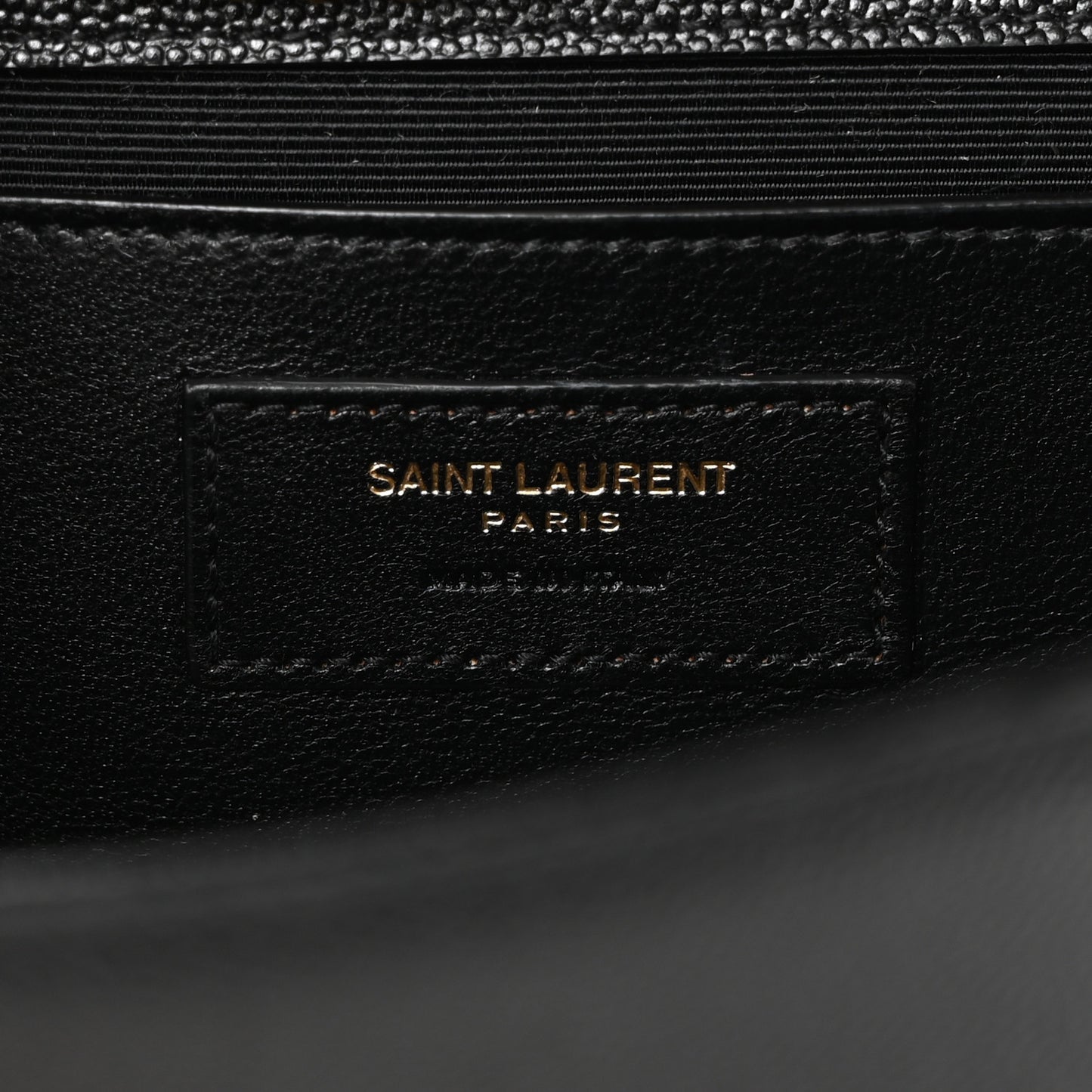 SAINT LAURENT Grain De Poudre Medium Classic Monogram Kate Satchel Black