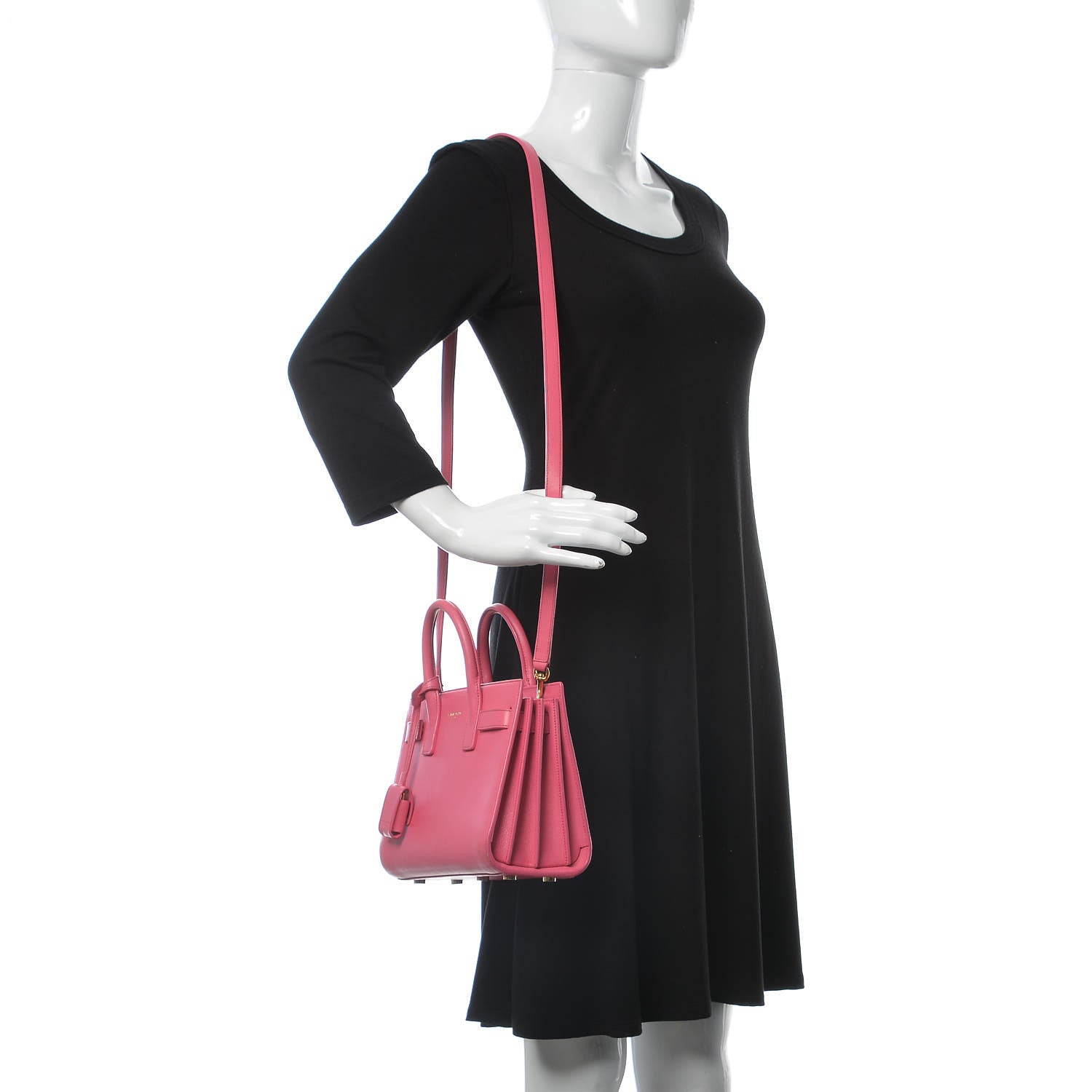 Saint Laurent Calfskin Nano Sac De Jour Lipstick Fuchsia 2 of 24