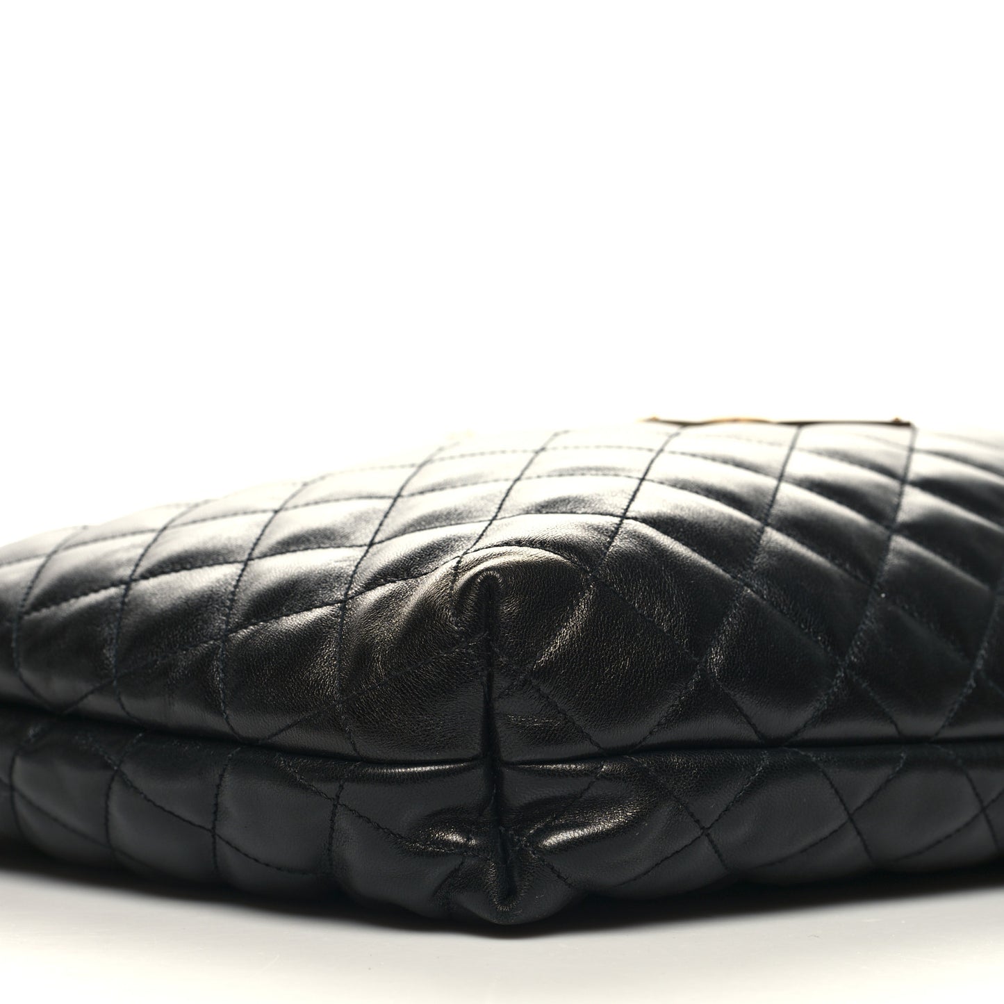 Lambskin Quilted Maxi Icare Shopping Tote Black