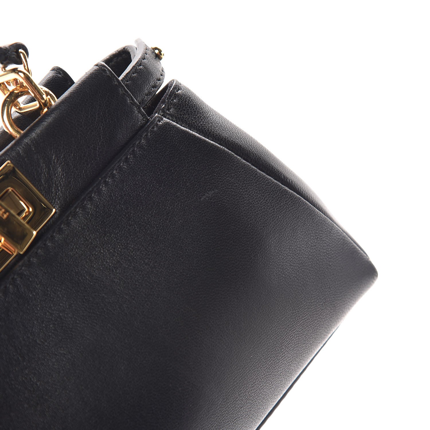Fendi Nappa Micro Peekaboo Iconic Satchel Black 9 of 11