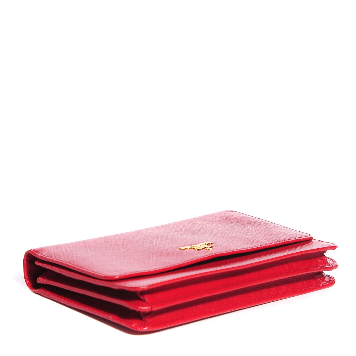 Prada Saffiano Metal Flap Wallet Fuoco 4 of 9