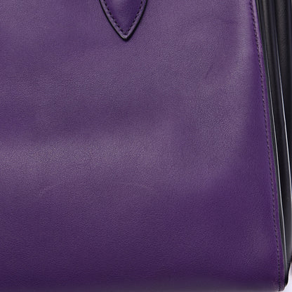Prada City Calfskin Medium Colorblock Bibliothèque Tote Fuoco Viola Black 10 of 13