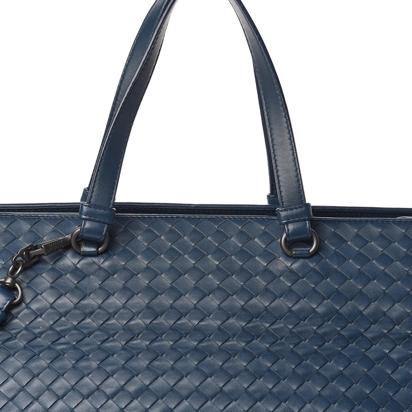 Nappa Intrecciato Large Top Handle Tote Denim