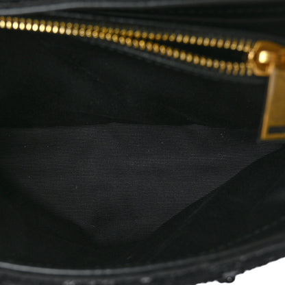 Saint Laurent Sequin Y Quilted Monogram Small Loulou Chain Satchel Black 5 of 10