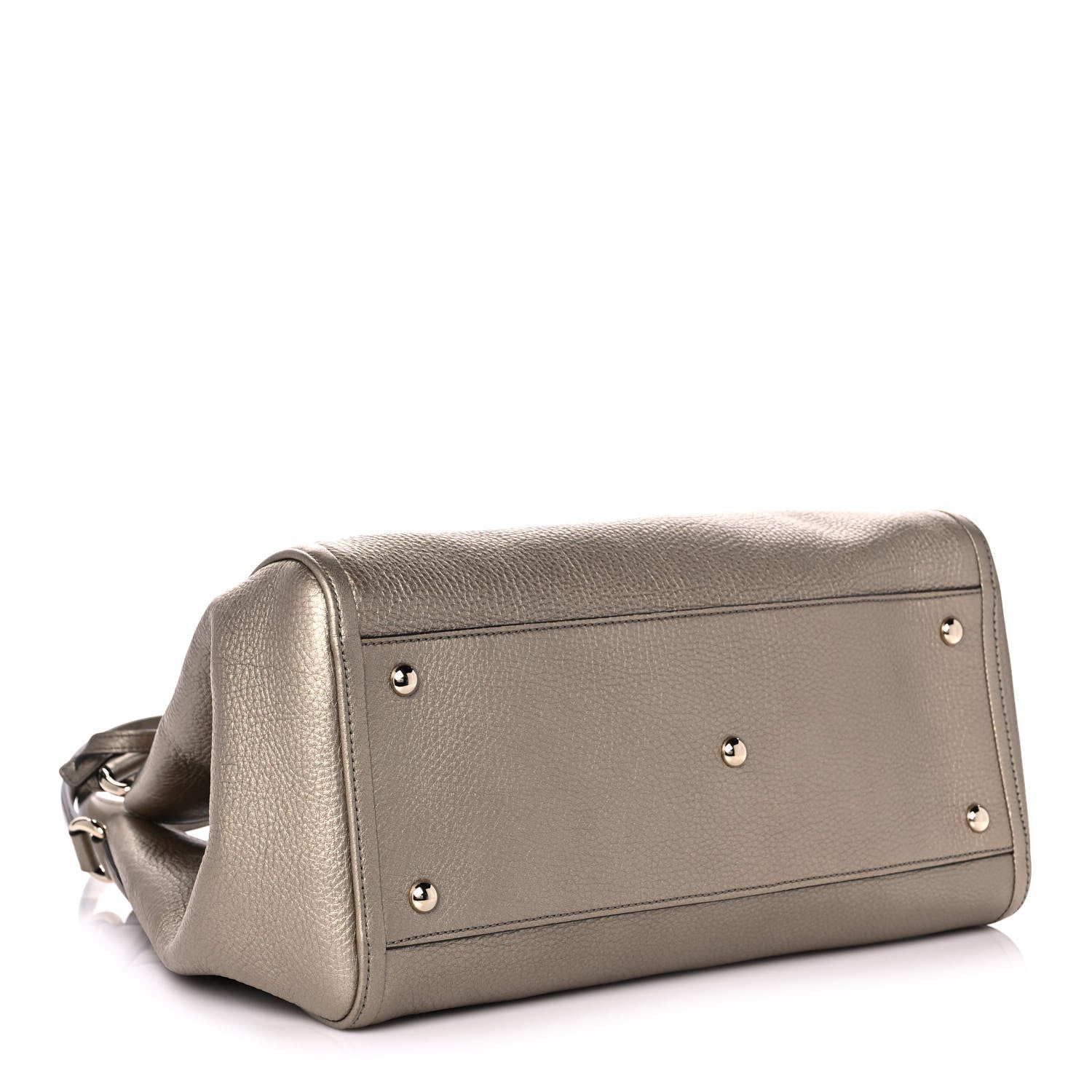 Gucci Metallic Pebbled Calfskin Medium Soho Shoulder Bag Golden Beige 4 of 13