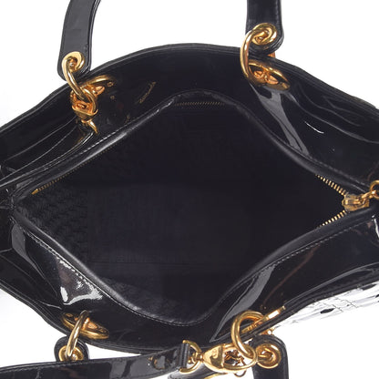 Christian Dior Patent Cannage Large Lady Dior Black 6 of 20
