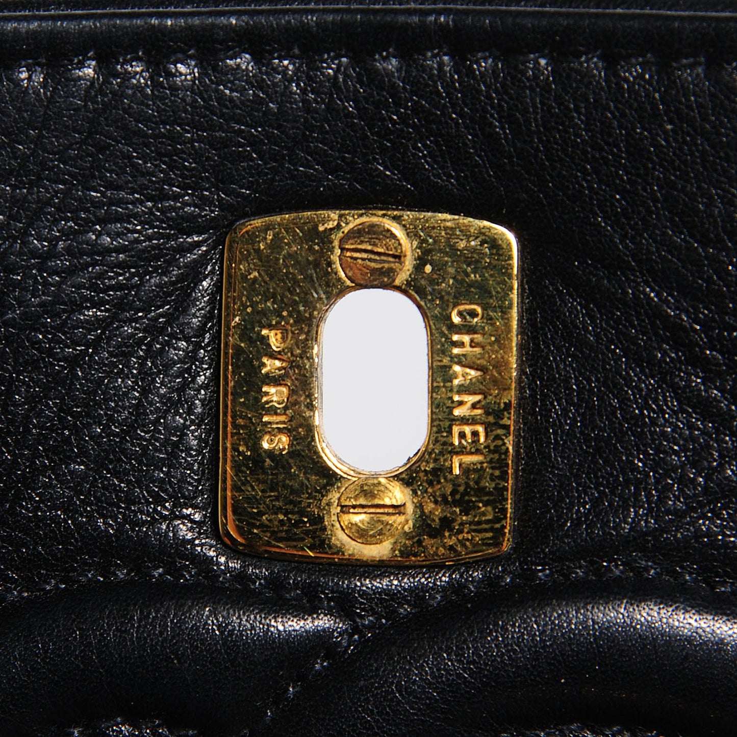 Lambskin Quilted Medium Single Flap Black