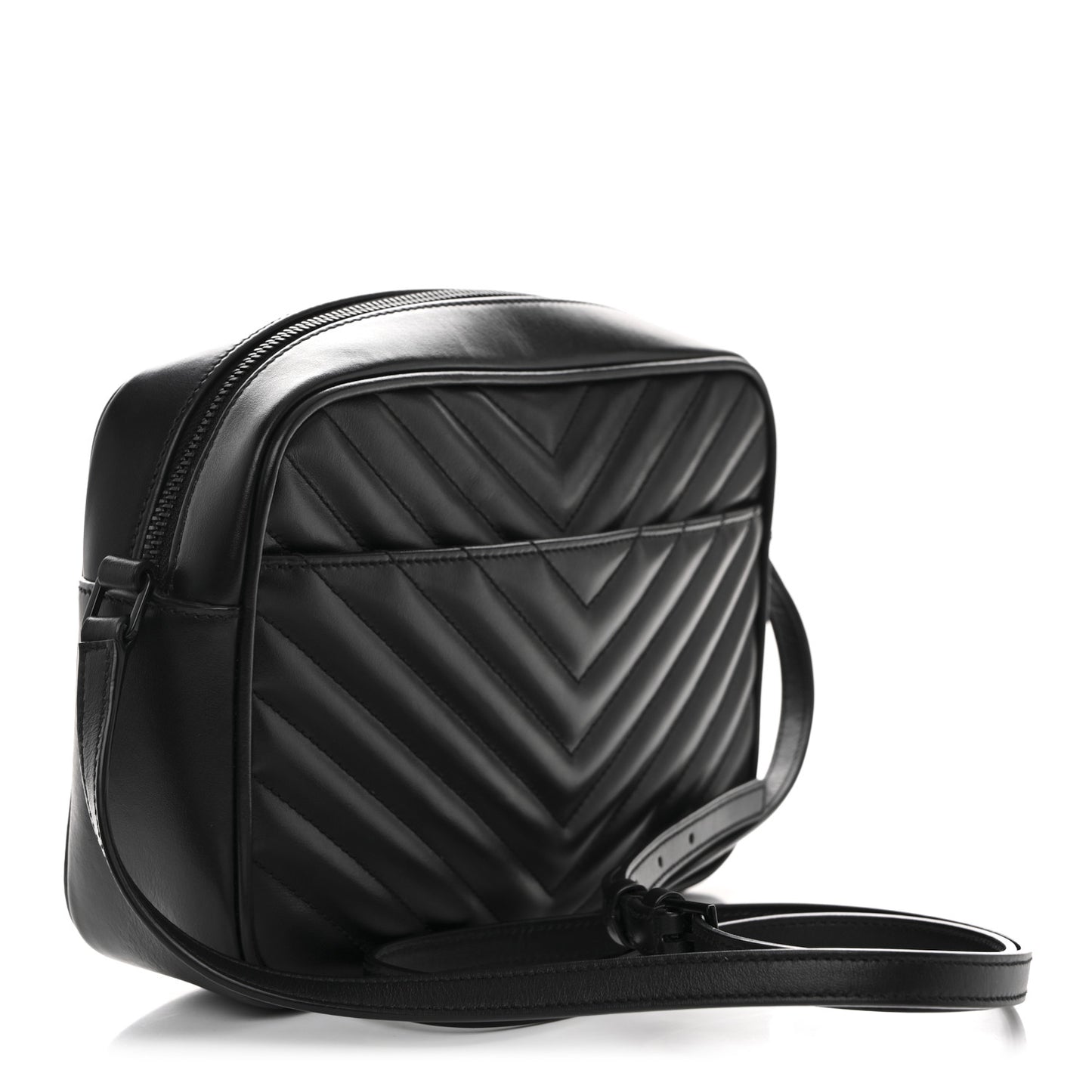 Calfskin Matelasse Monogram Monochrome Lou Camera Bag Black