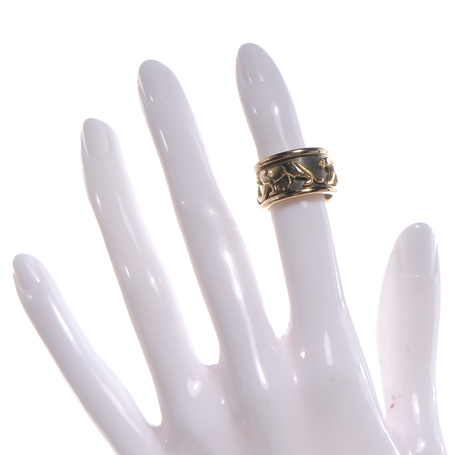 Cartier 18K White Yellow Gold Panther Ring 49 5 2 of 7