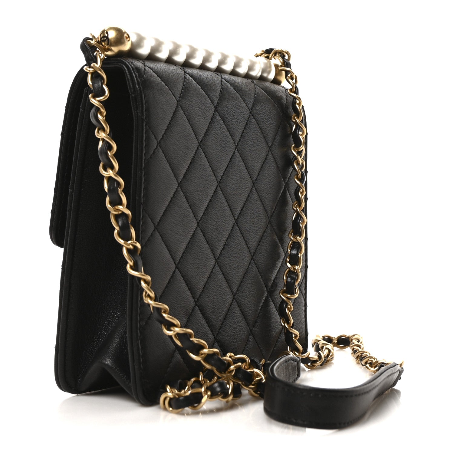 Chanel Lambskin Quilted Chic Pearls Flap Black 3 of 11