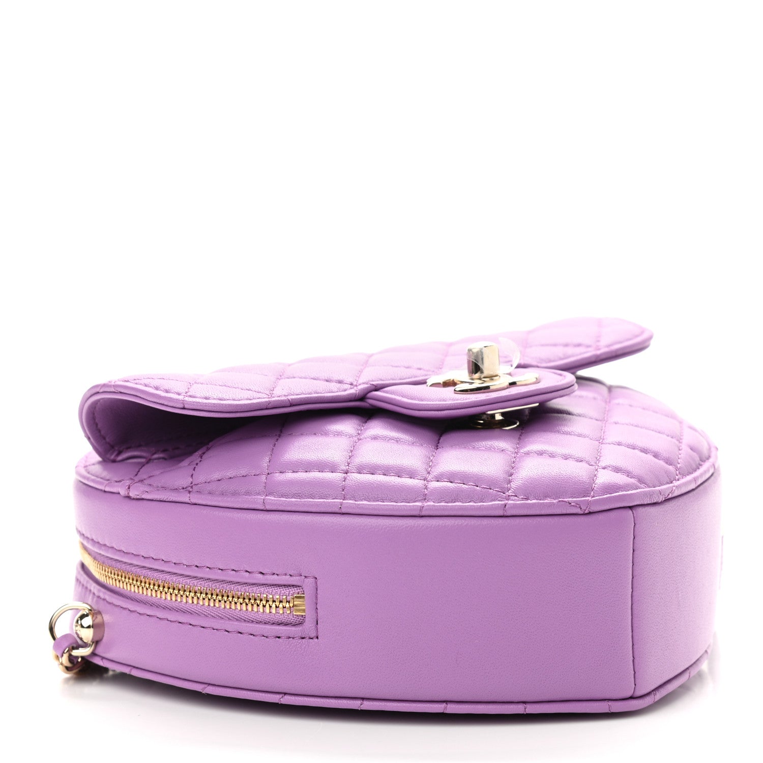 Chanel Lambskin Quilted CC In Love Heart Bag Purple 4 of 11