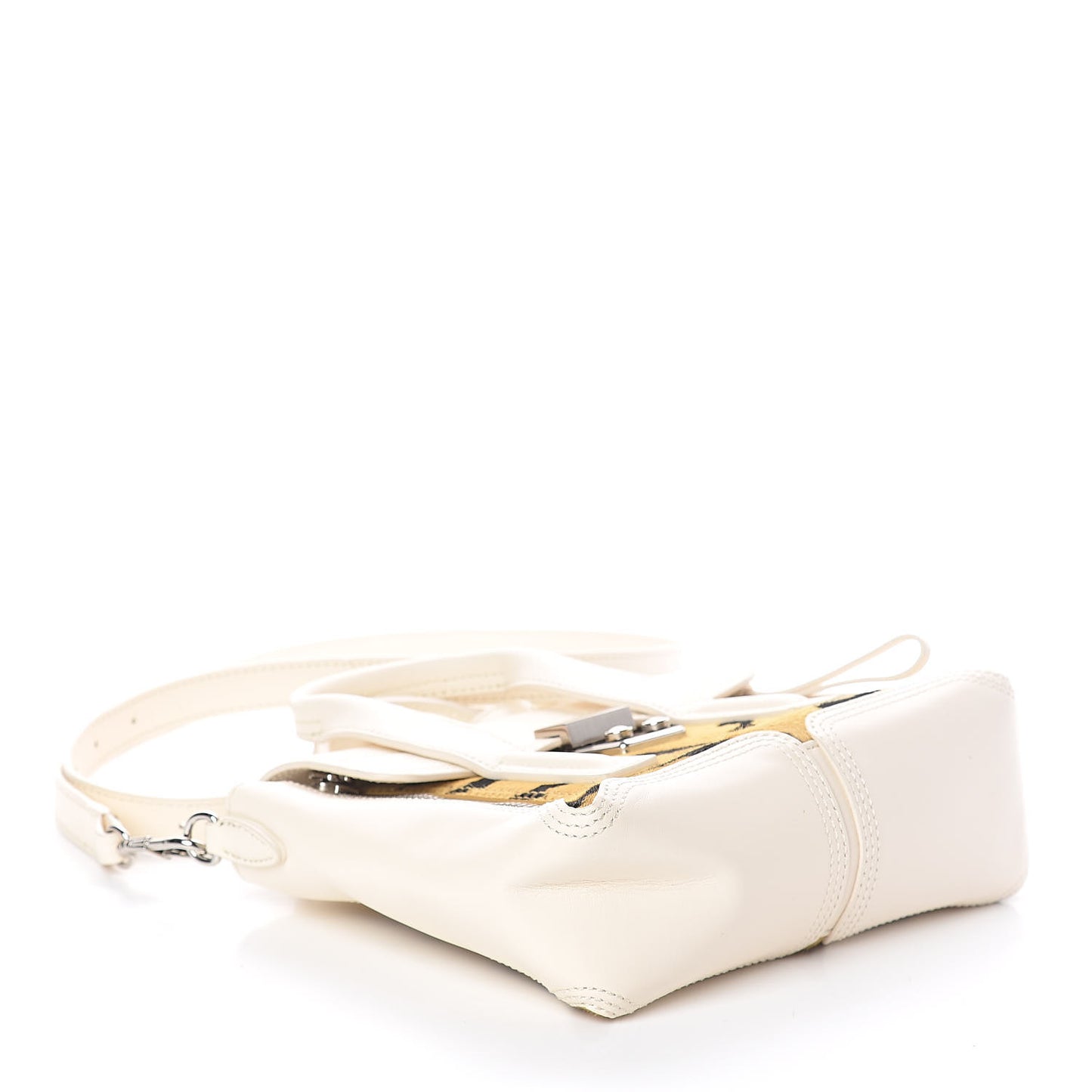3.1 Calf Hair Tiger Print Mini Pashli Satchel White