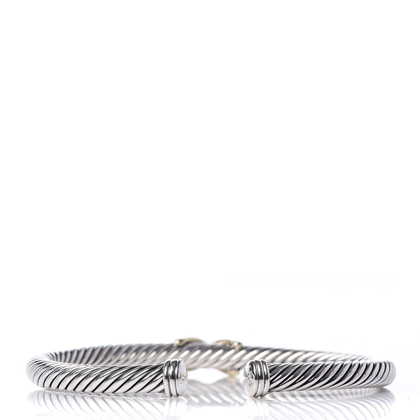 Sterling Silver 14K Yellow Gold 5mm X Station Cable Bracelet