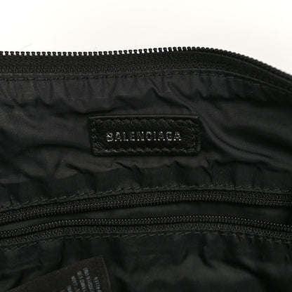 Balenciaga Recycled Sport Nylon Logo Embroidered Wheel Sling Bag Black White 6 of 9