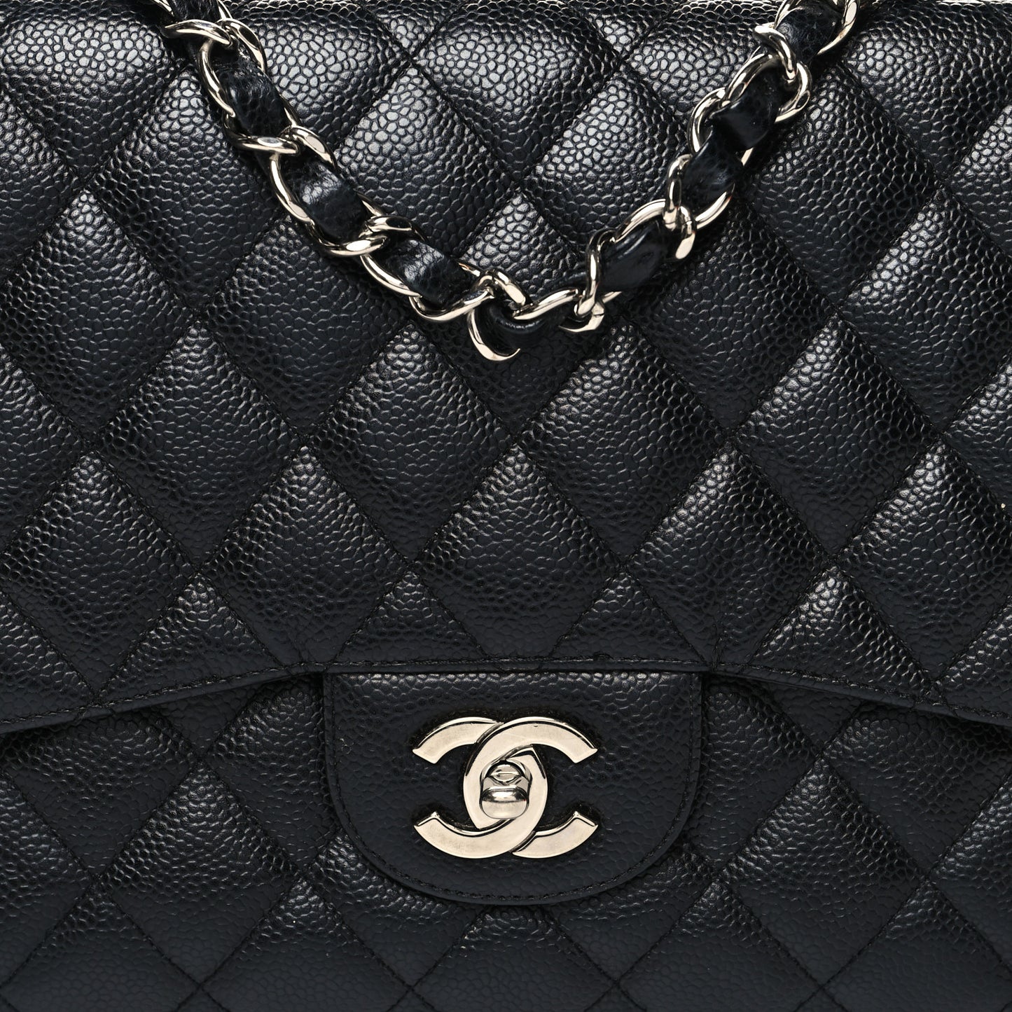 Caviar Quilted Jumbo Single Flap Black