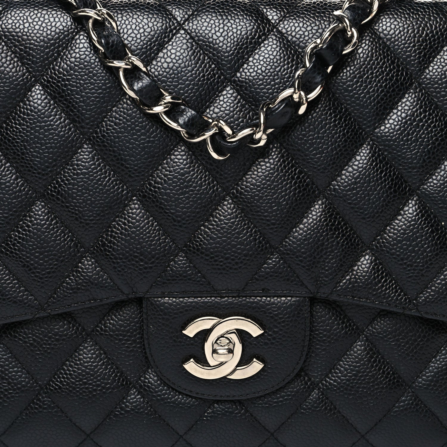 Chanel Caviar Quilted Jumbo Single Flap Black 9 of 13