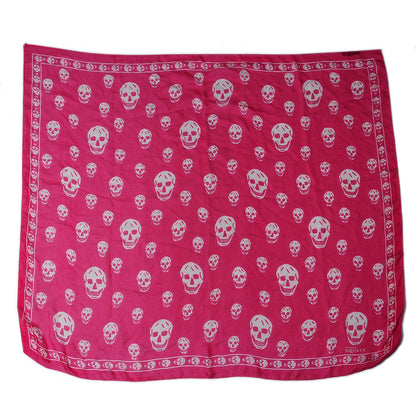 Alexander McQueen Silk Chiffon Skull Scarf Fuxia 3 of 7