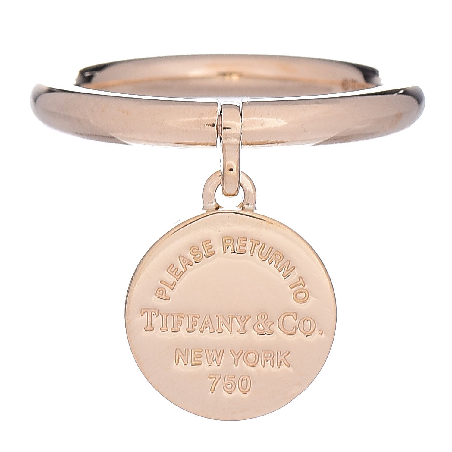 Tiffany 18K Yellow Gold Circle Tag Ring 49 5 1 of 5