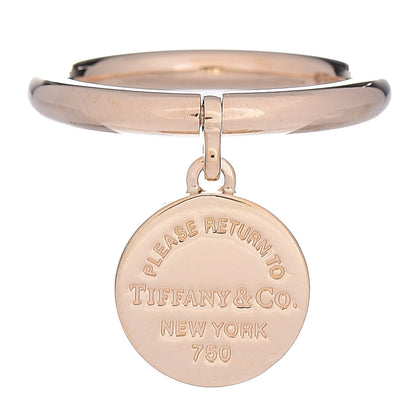 Tiffany 18K Yellow Gold Circle Tag Ring 49 5 1 of 5