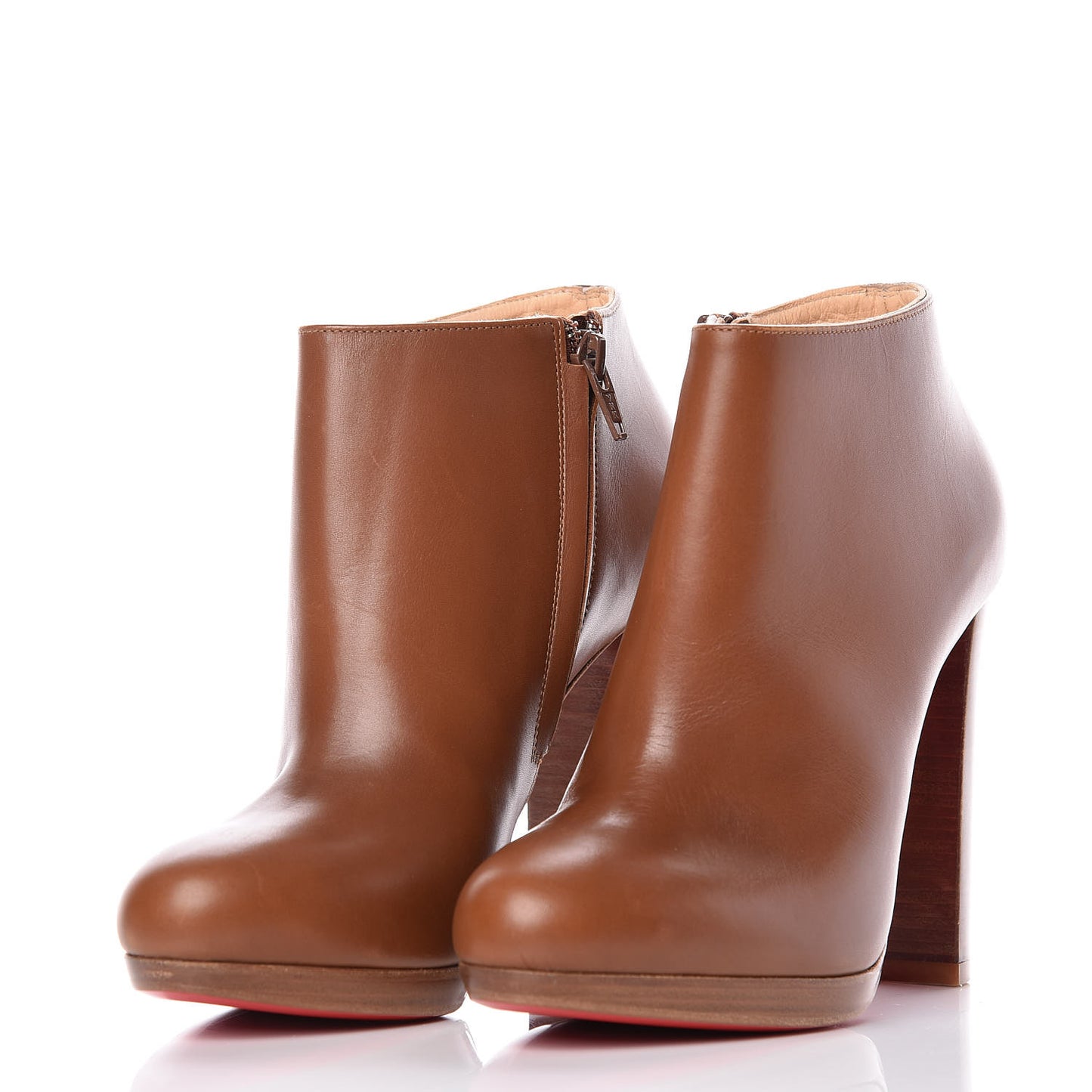 Calfskin Rock and Gold 120 Ankle Booties 37.5 Havana