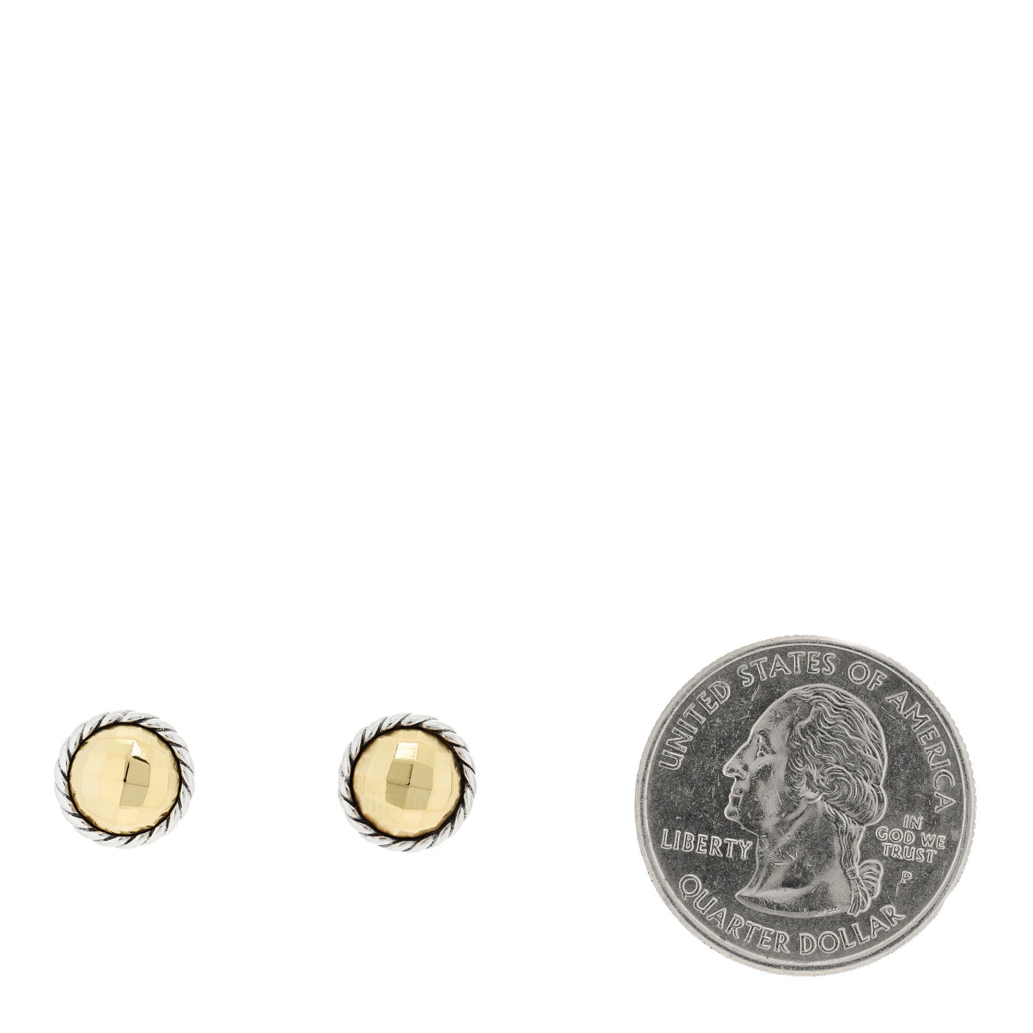 David Yurman Sterling Silver 18K Yellow Gold Petite Chatelaine Earrings 2 of 4