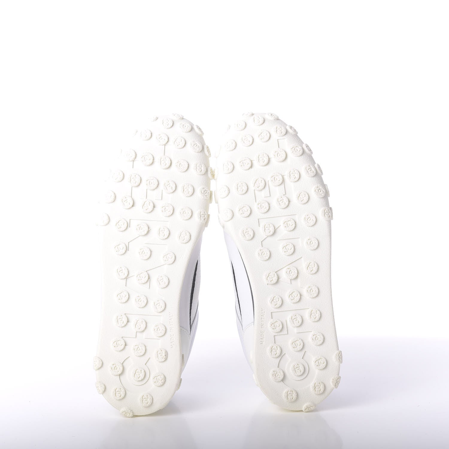 Chanel Calfskin Mesh Lycra Womens Logo Sneakers 38 White 6 of 10