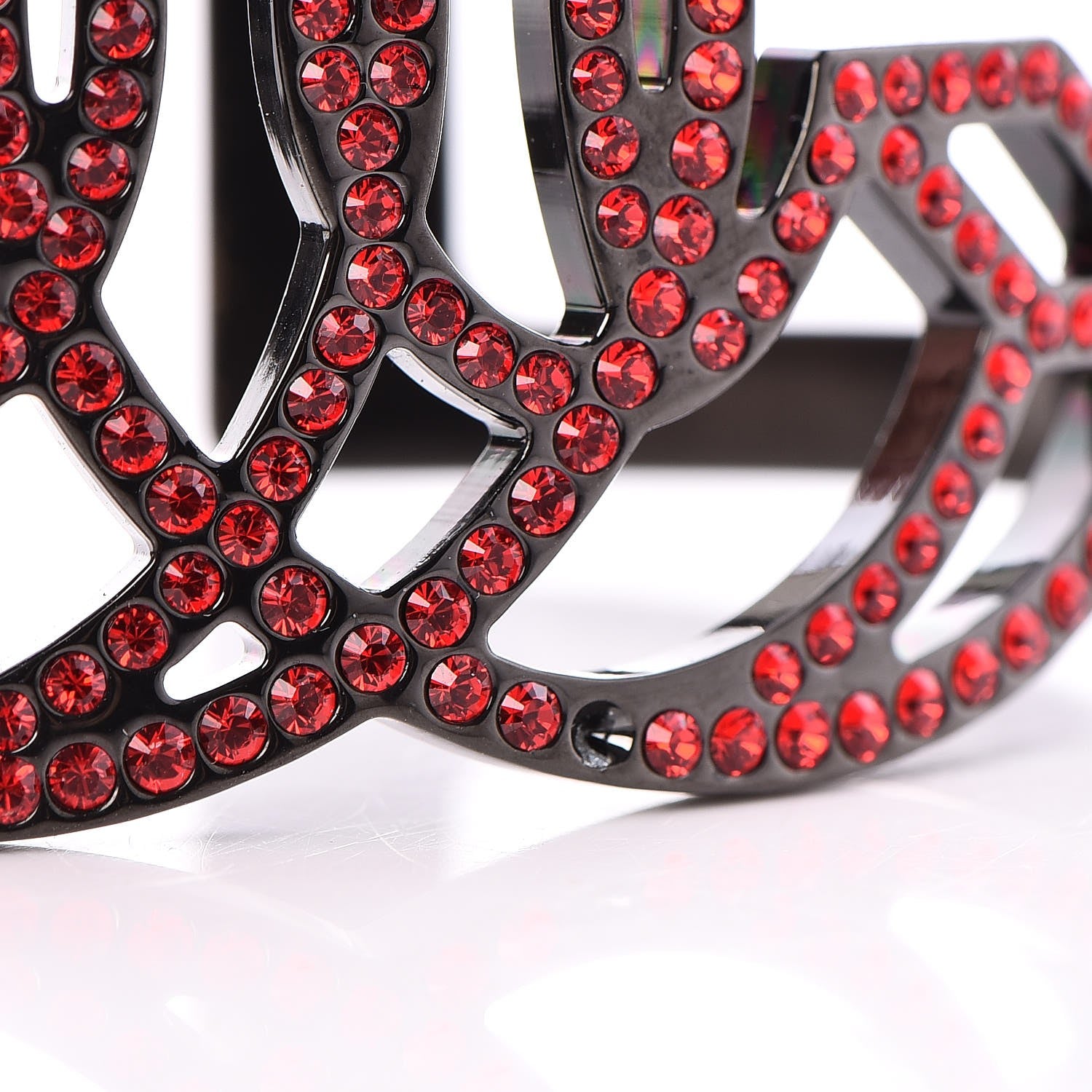 Chanel Crystal CC Cuff Red Black 7 of 8