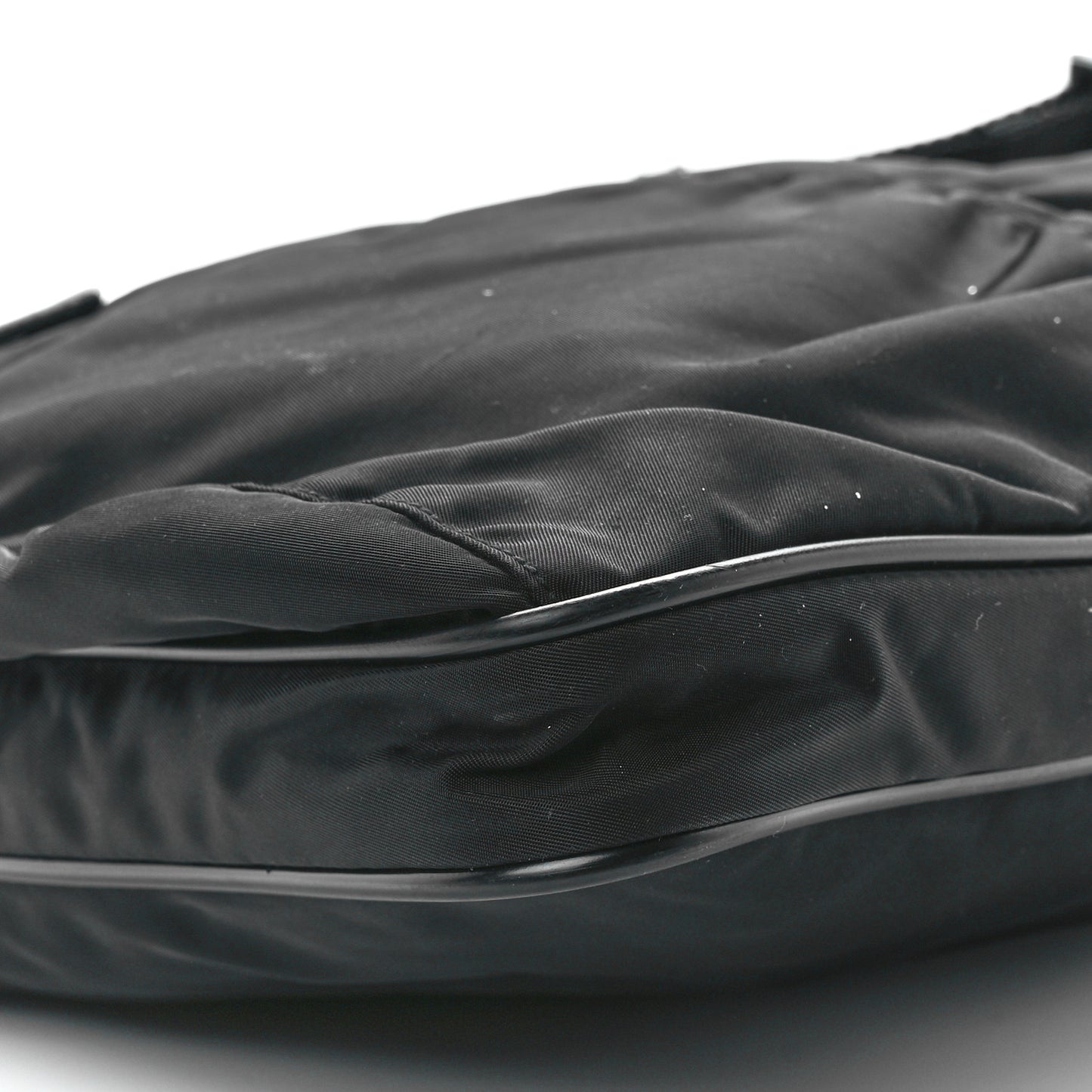 Nylon Flat Messenger Bag Black