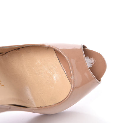 Christian Louboutin Patent Lady Peep 150 Pumps 38 Nude 10 of 31