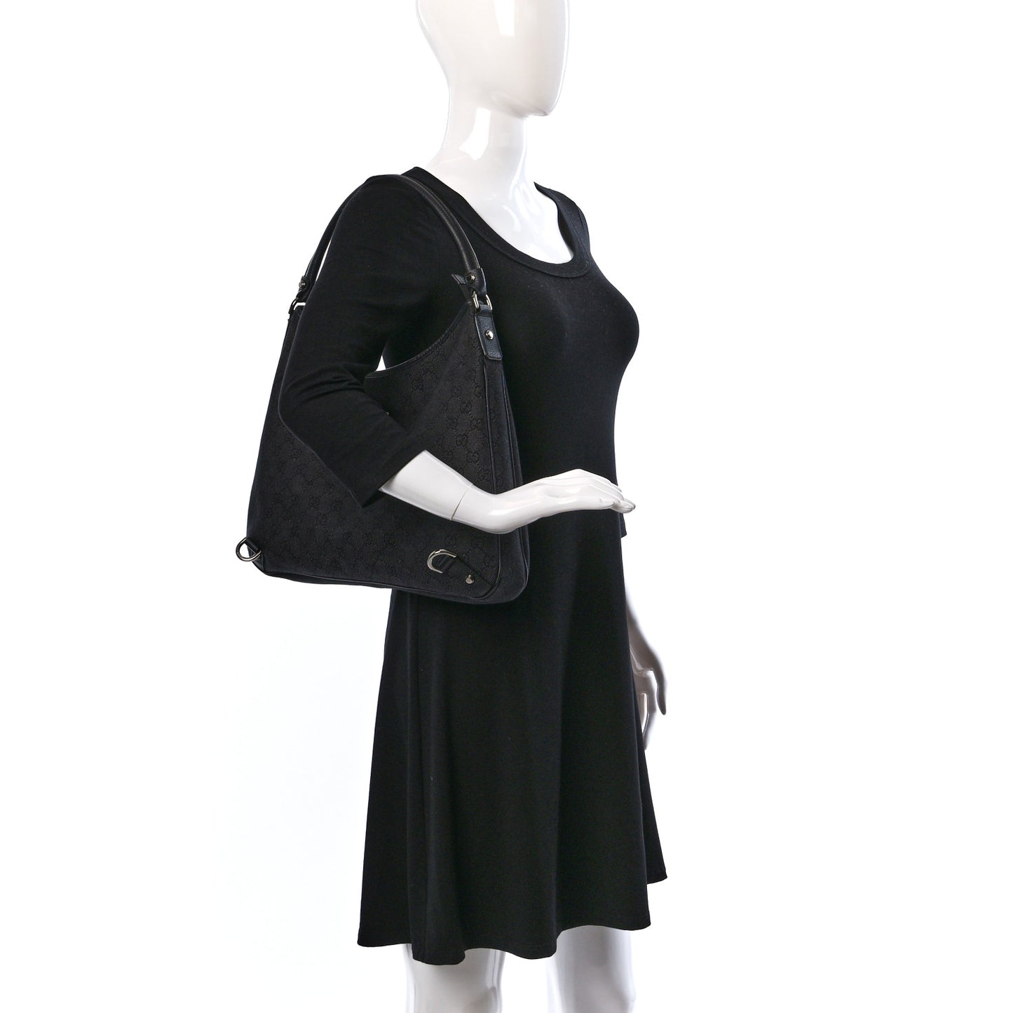Denim Monogram Abbey D Ring Hobo Black