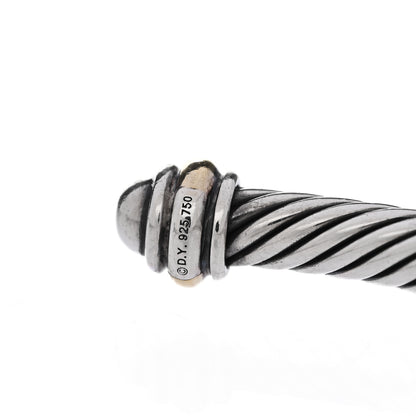 David Yurman Sterling Silver 18K Yellow Gold 4mm Cable Classics Bracelet 4 of 5