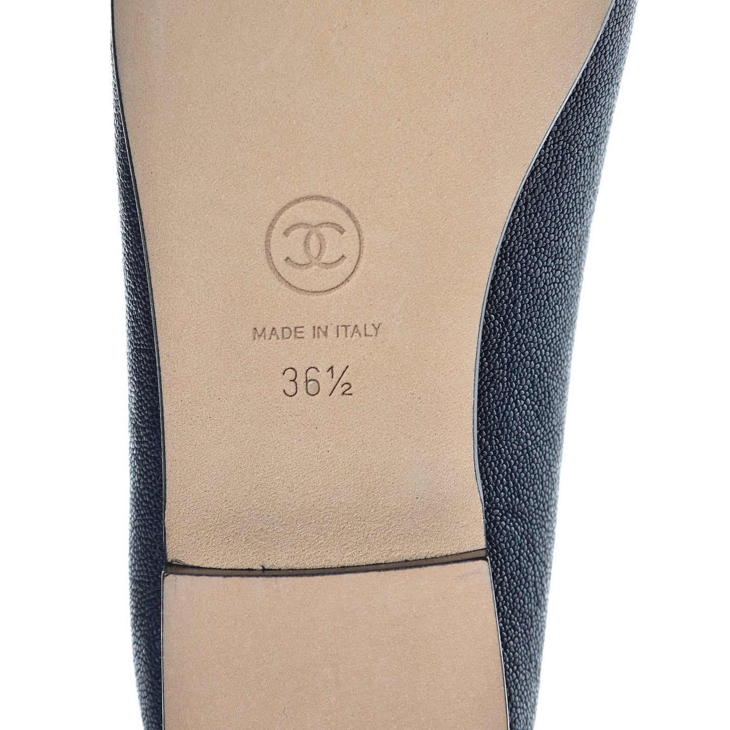 Caviar Cap Toe Ballerina Flats 36.5 Navy