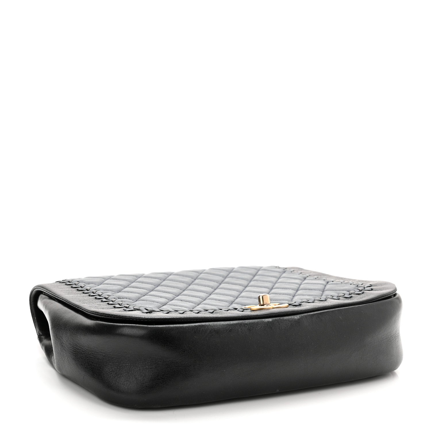 Chanel Lambskin Braided Flap Navy Black 4 of 10