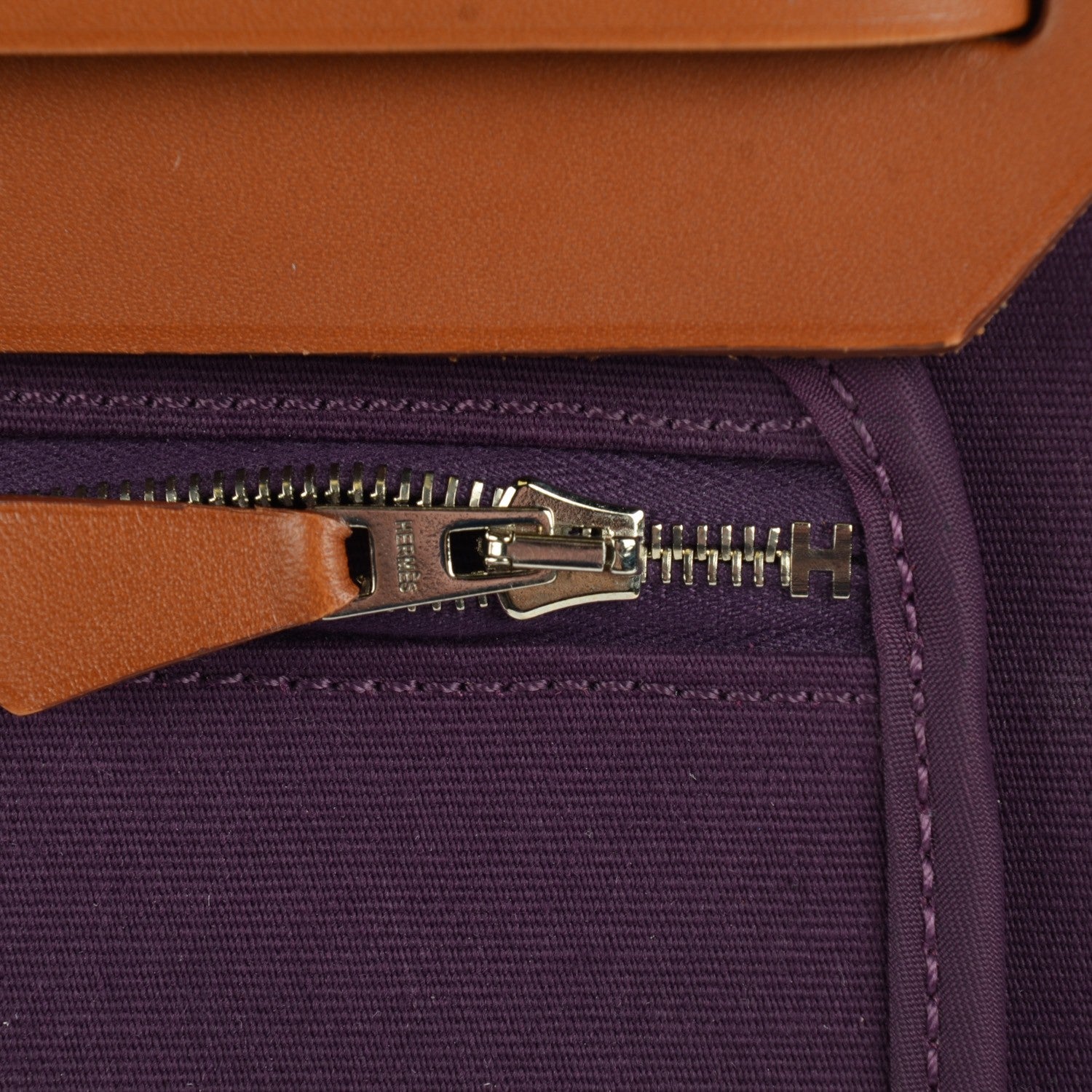 Hermes Vache Hunter Toile Herbag Zip 31 PM Fauve Cassis 13 of 18