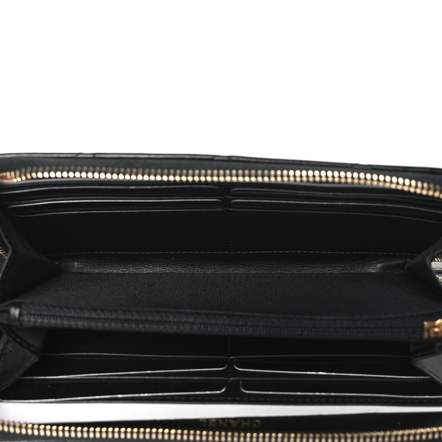 Chanel Shiny Lambskin Gusset Zip Around Waist Belt Wallet Black 5 of 11