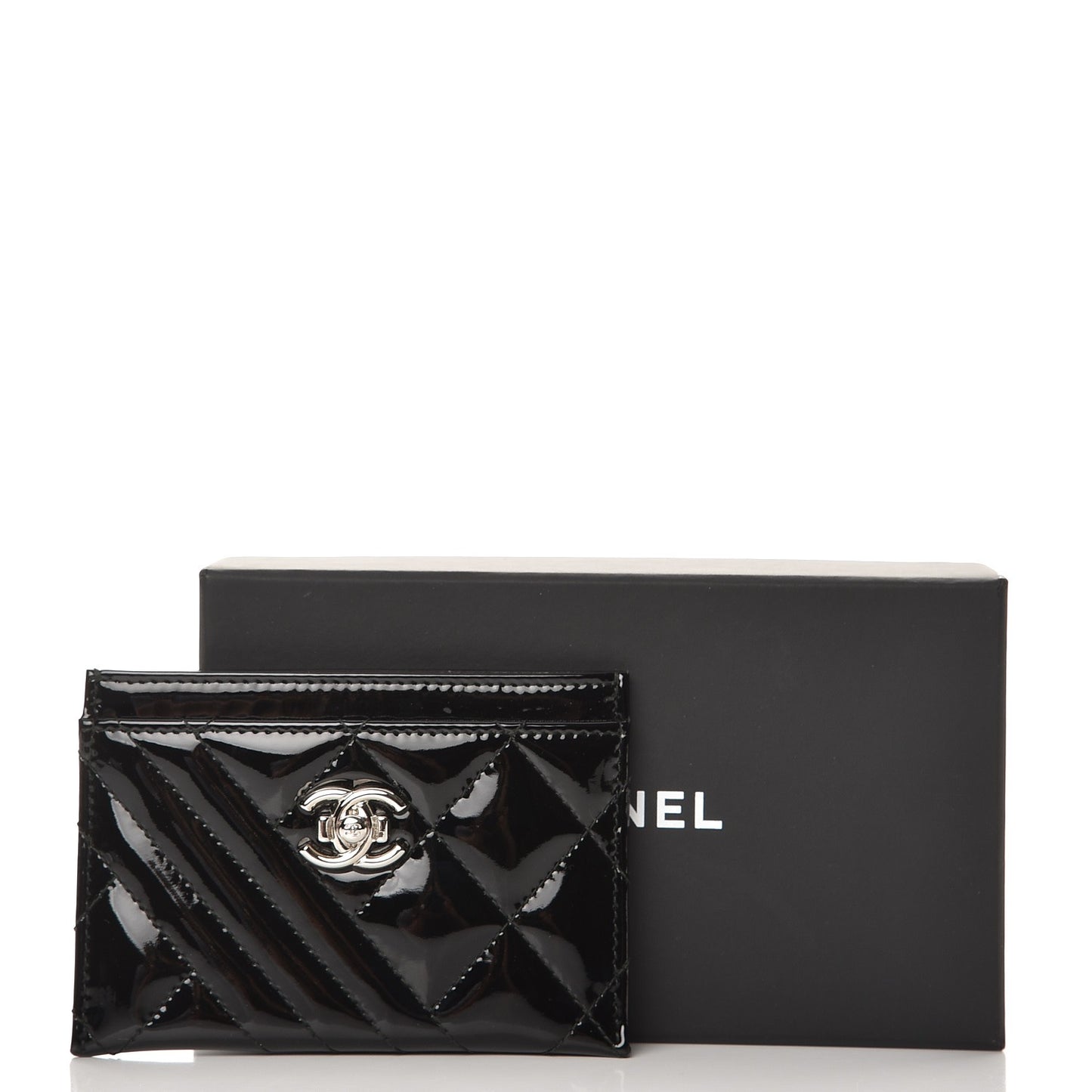 Patent Quilted Coco Boy Card Holder Black