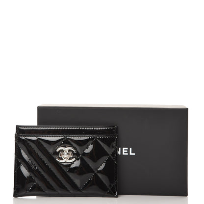 Chanel Patent Quilted Coco Boy Card Holder Black 9 of 9