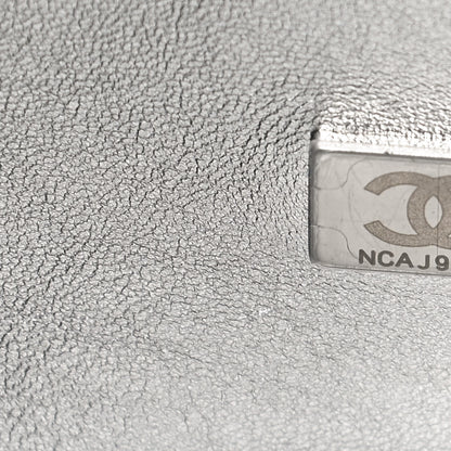 Chanel Hammered Metallic Calfskin Quilted Flap Silver 7 of 12