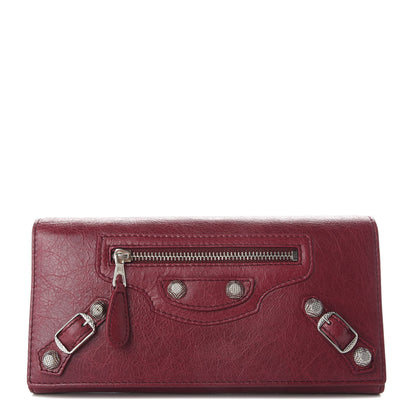 Balenciaga Agneau Giant 12 Silver Hardware Money Wallet Cassis 1 of 7