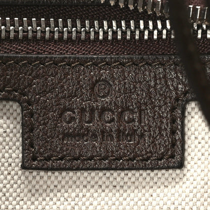 Gucci GG Supreme Monogram Textured Calfskin Web Large Attache Shoulder Bag Beige Ebony New Acero 6 of 9