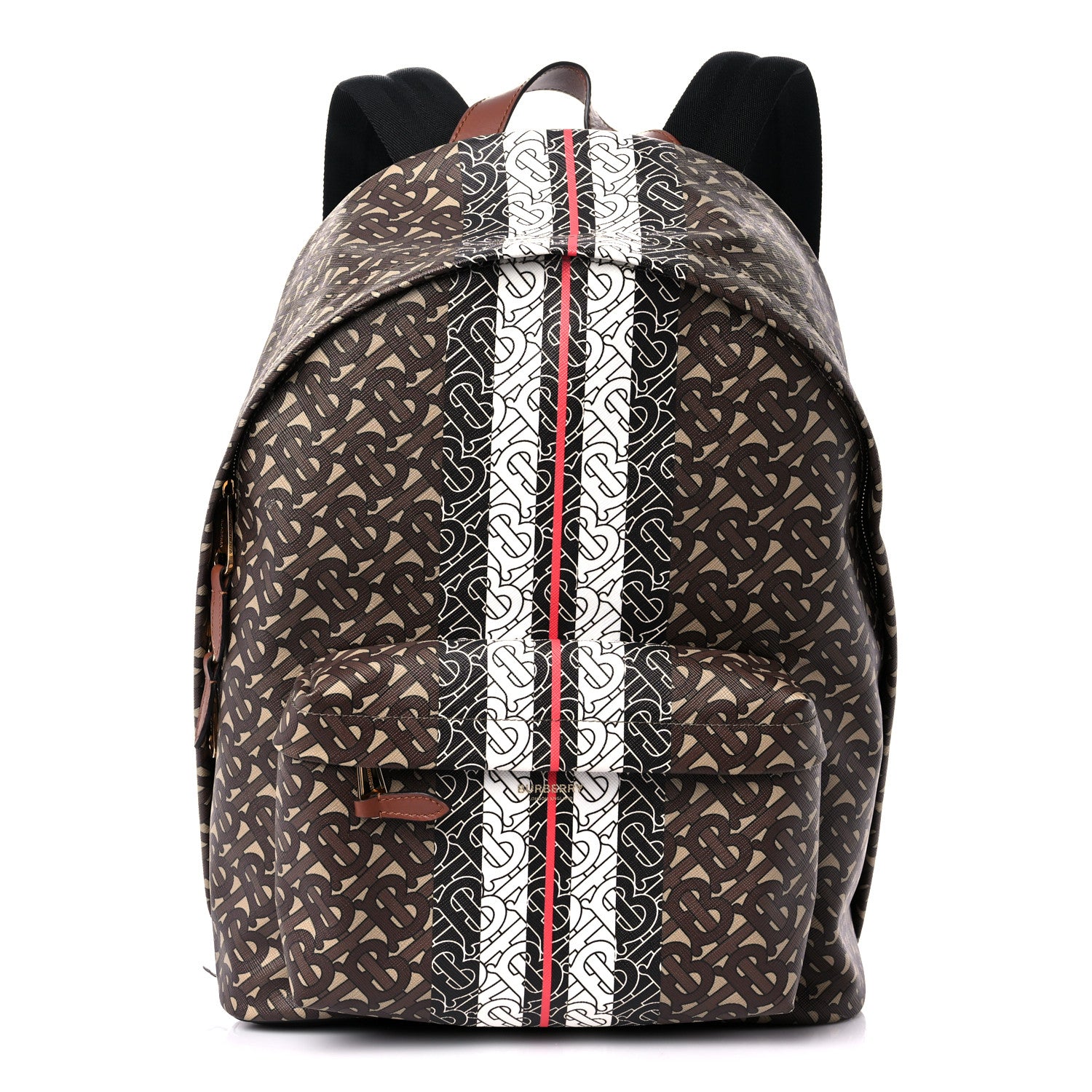 Burberry E-Canvas Monogram Stripe Backpack Bridle Brown 1 of 13