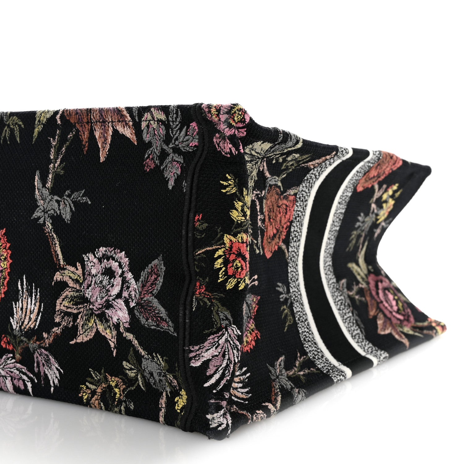 Christian Dior Canvas Jardin Botanique Embroidered Large Book Tote Black Multicolor 10 of 14