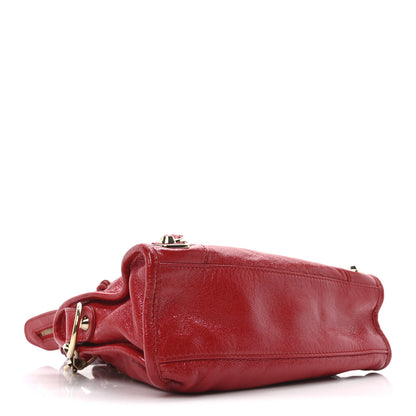 Balenciaga Glossy Nappa Gold Metallic Edge Hardware Mini City Rouge Rubis 5 of 12