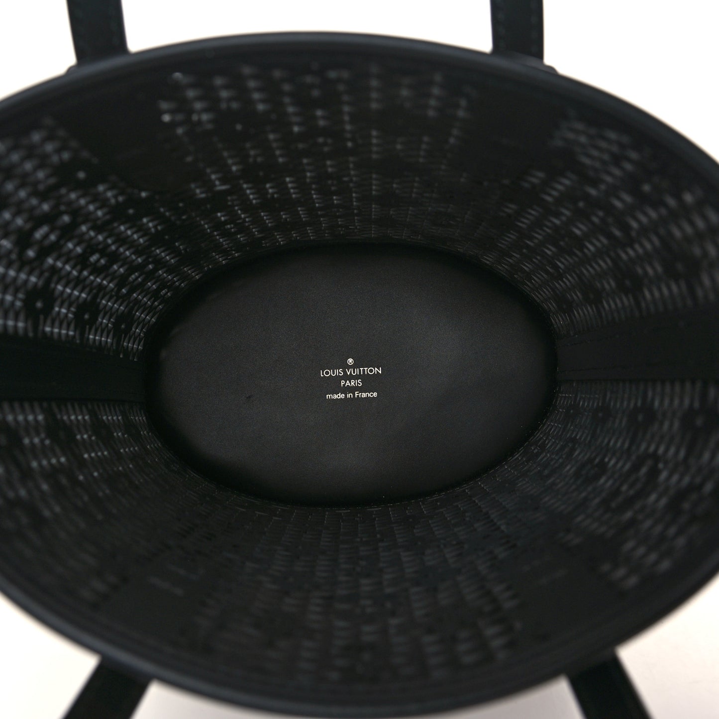 Patent Calfskin Laced Monogram Bucket PM Black