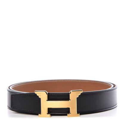 Hermes 135 Togo 32mm Pegase H Belt 105 Black Gold 1 of 9