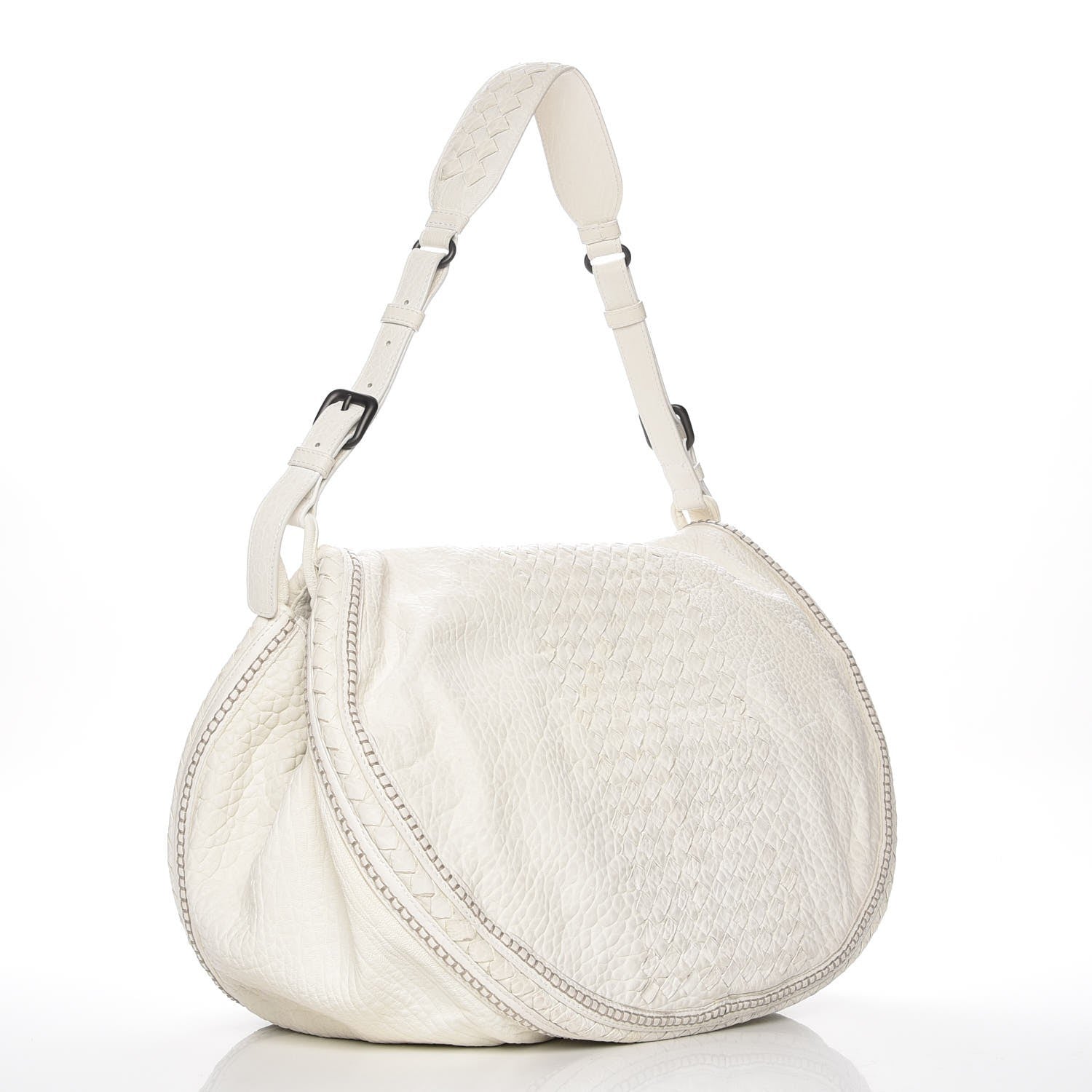 Bottega Veneta Cervo Intrecciato Flap White 3 of 9