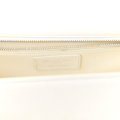 Christian Dior Grained Calfskin 30 Montaigne Chain Flap Bag White 8 of 10