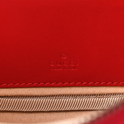 Gucci Calfskin Matelasse Mini GG Marmont Chain Crossbody Bag Hibiscus Red 8 of 8