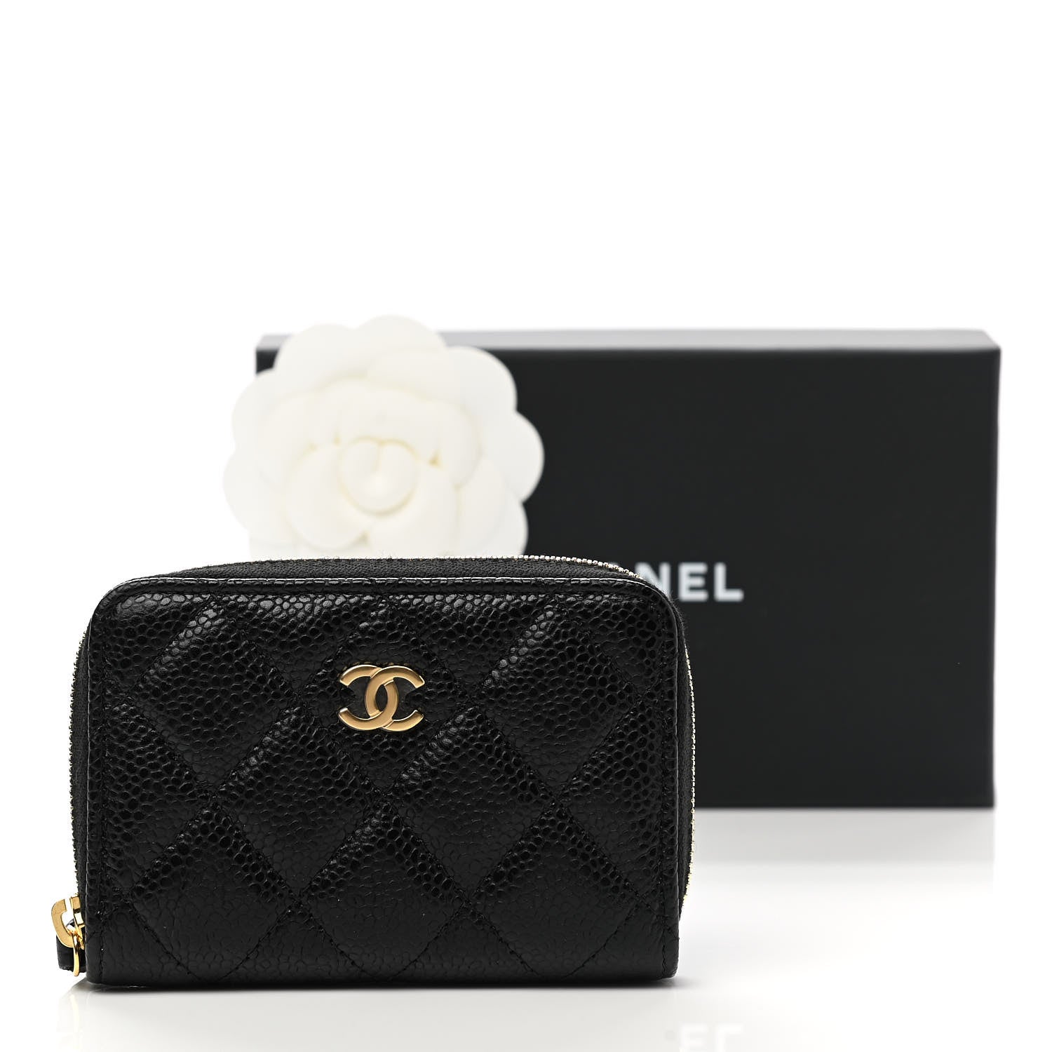 Chanel Caviar Quilted Zip Coin Purse Black 8 of 8